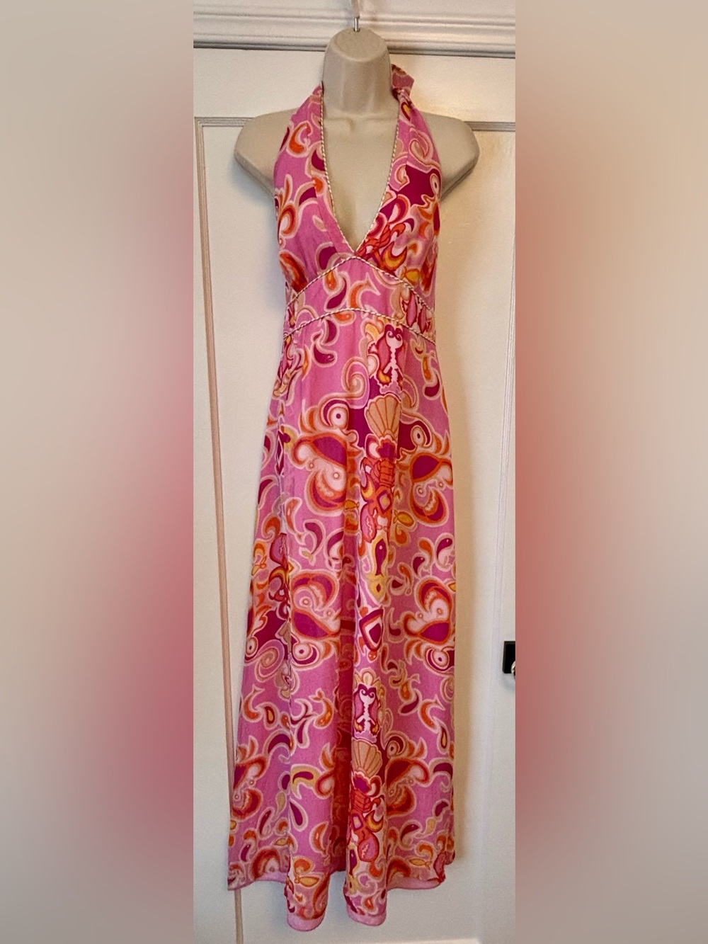 🌺 Lilly Pulitzer Chellis Halter Maxi Dress “Fishalicious” | RARE & SOUGHT-AFTER